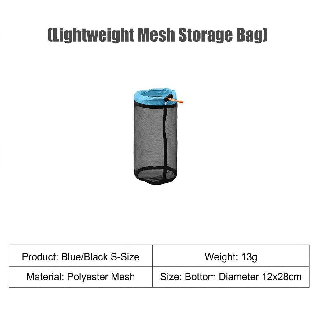 Camping Hammock Mesh Storage Bag Travel Clothes Drawstring Compression Sack for Sleeping Bag