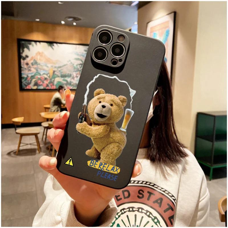 Teddybär Handyhülle Für iPhone 11 12 13 14 15 16 Pro Max Plus Mini 7 8 SE X XS XR Weiche Silikonhülle Abdeckung