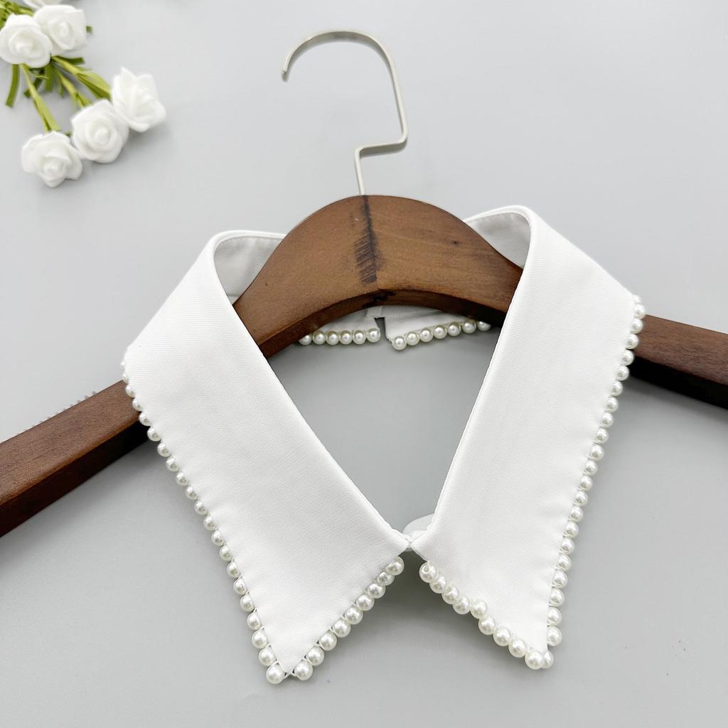 Elegant Detachable False Collar Beads Trim Lapel Ladies Sweater Shirt Sewing False Collar Sweater Dress Supplies