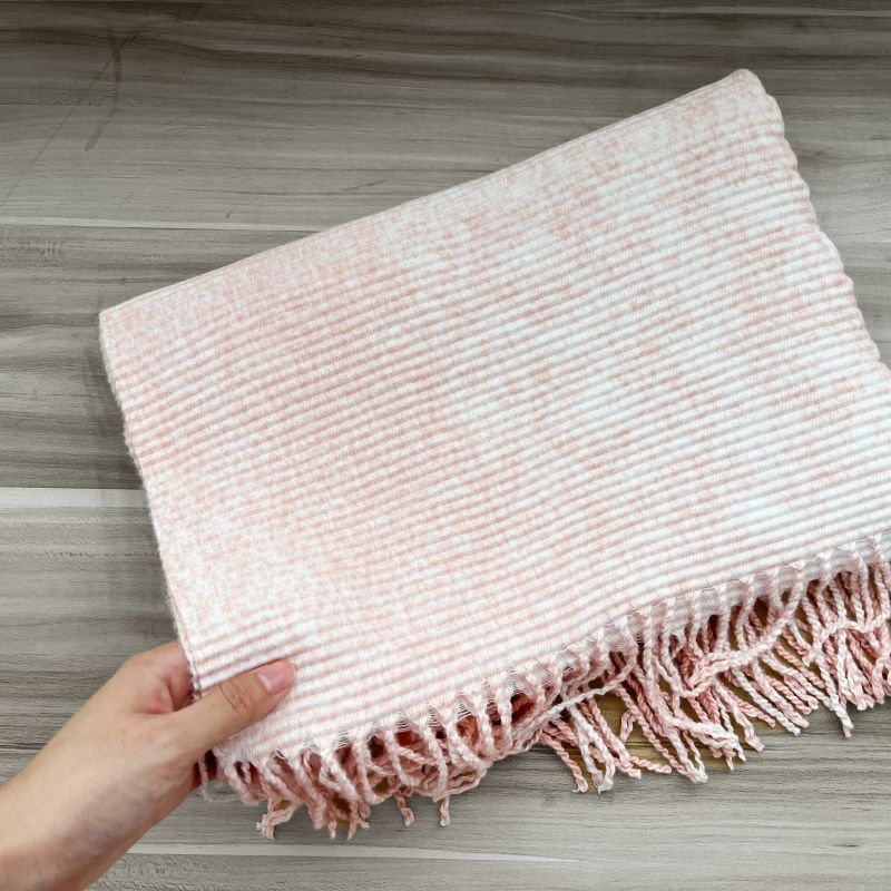 Imitation Cashmere Scarf Autumn and Winter Solid Color Crepe Gradual Change Medium and Long Warm Scarf Sweet Fashion Fringed Shawl