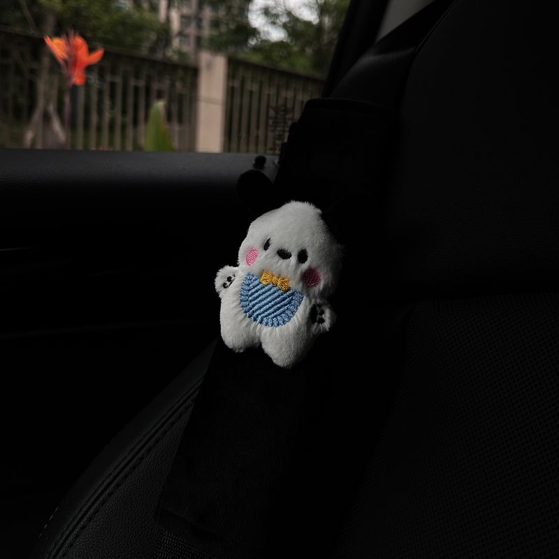 

Pacha Dog Blue Bib Car Seatbelt Shoulder Pad Cute Car Decoration Shoulder Pad Car Interior Couple Decoration Default