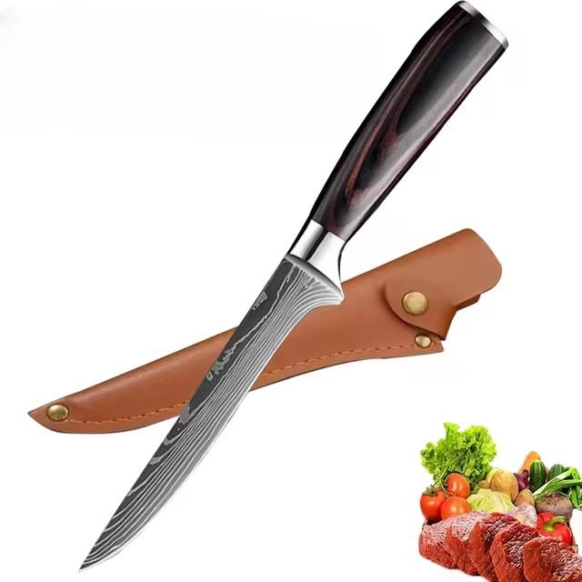 

Нож для барбекю Деревянная ручка Универсальный Мясницкий Нож для обвалки Нож для нарезки мяса Фруктов Рыбы Филейный нож Шеф-повар Кухонные ножи