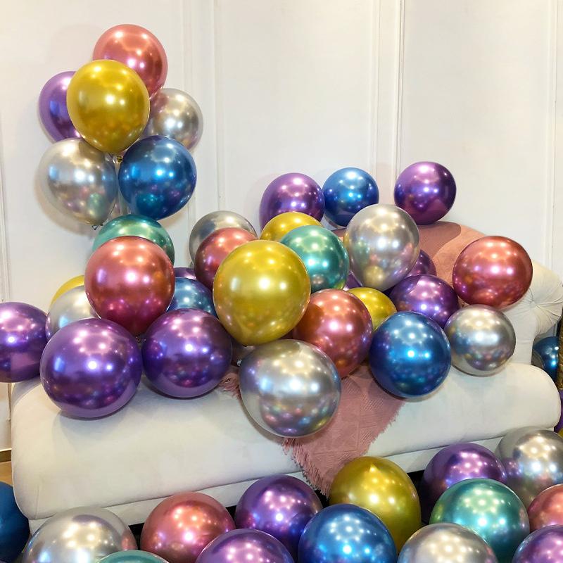 20Pcs Chrome Metallic Balloons 10 Inches Latex Balloons For Diy Valentine'S Day Wedding Birthday Party  Year Decorations