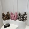 2025 New Autumn and Winter Leopard Print Plush Bag Japanese Ins Large-capacity Fluffy Commuter Shoulder Bag Cute Tote Bag