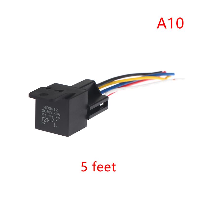 Universal 40A 12V-72V Automotive Relay 4/5Pin with Interlocking Socket for RV Truck Van Motorcycle Use