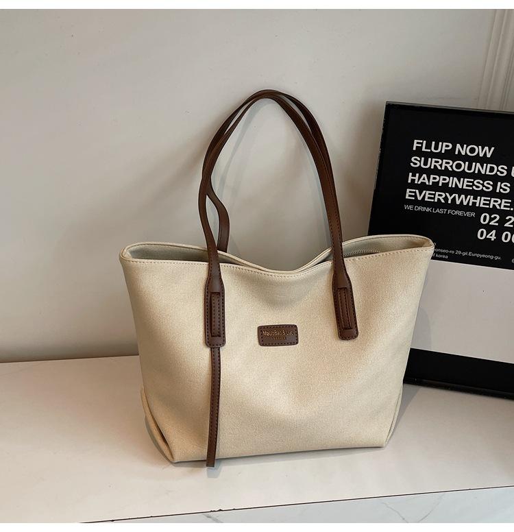 Fashion Big Bag Women's New 2025 Large-capacity Shoulder Tote Bag Casual and Simple College Student Commuting Bag for Class