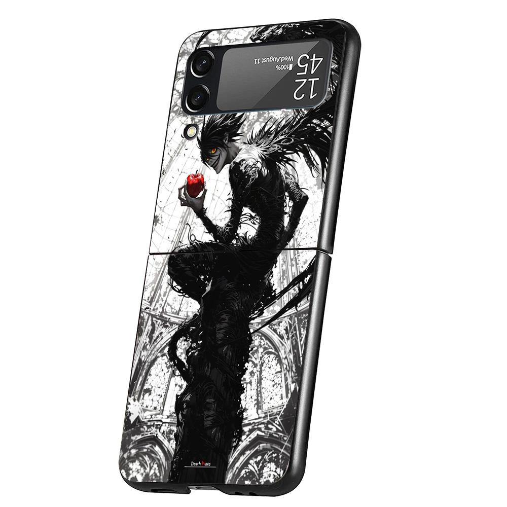 N-Note D-Death Anime Ryuk Cover Phone Case For Samsung Galaxy Z Flip 7 6 5 4 3 5G Flip7 Flip6 Flip5 Flip4 Flip3 Black Fundas She