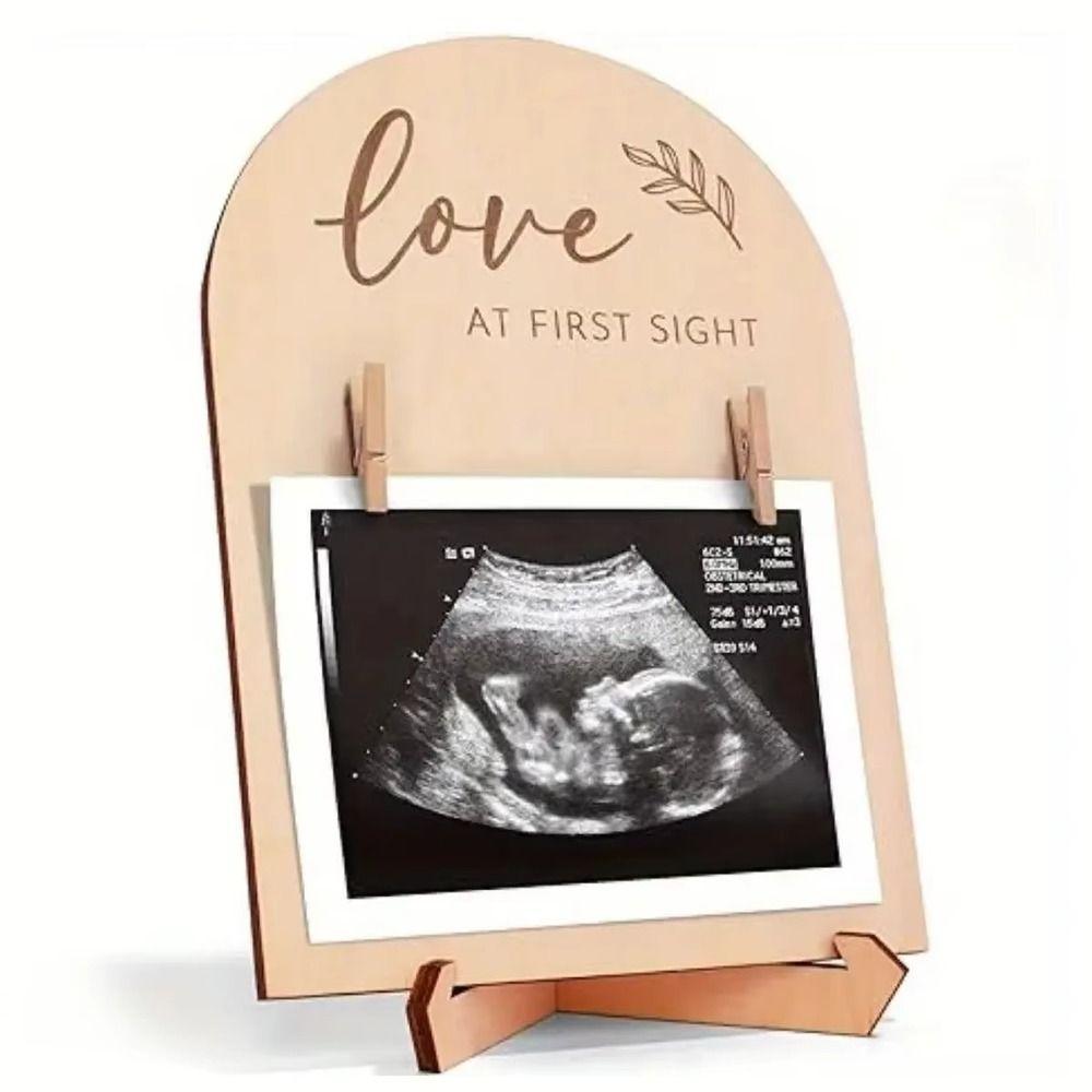 

Wooden Baby s Birth Ornament Double-sided Footprint Makers New Birth Ornament