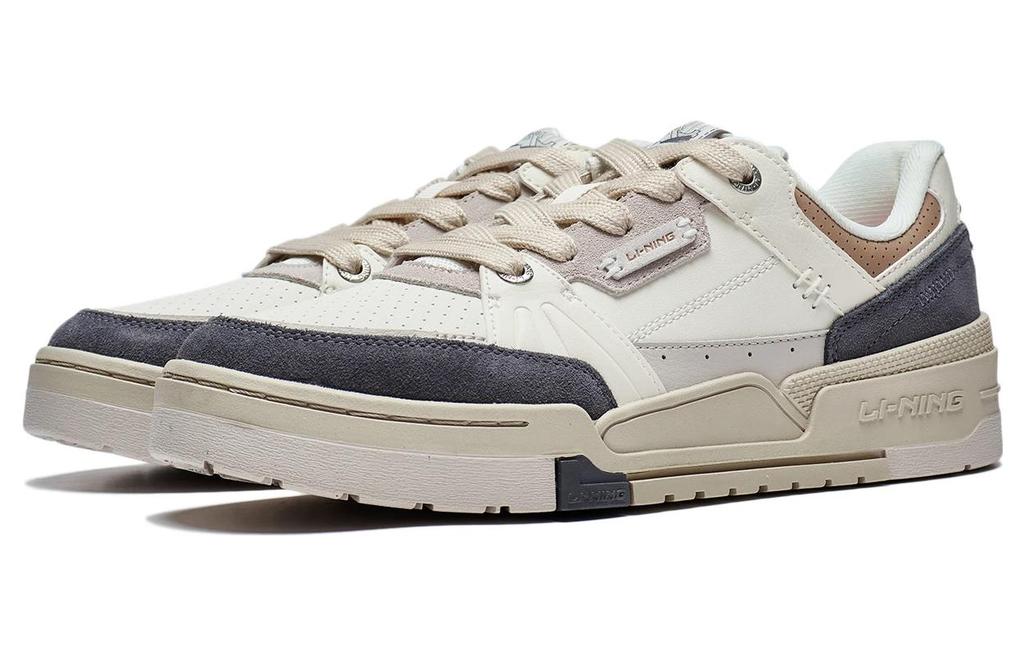Li Ning Campaign 1.5 Slip Resistant Abrasion Resistant Low top Skateboard Shoes Men's White Gray Brown AGCT265-1