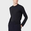 Emporio Armani Essentials Solid Logo Patch Crew Neck Pullover Long Sleeve T-Shirt Men tops Blue 8N1TR1-1JRGZ-0920