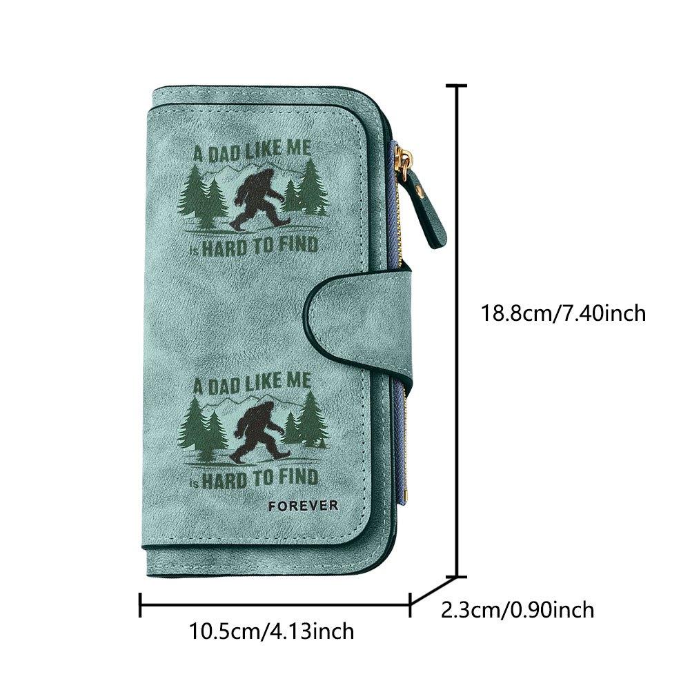 Bigfoot Dad Long Zipper Wallet, Large Capacity Card Holder, Unisex Clutch Bag, Fashionable Zipper Coin Purse, Suitable for Daily Use, A Great Gift