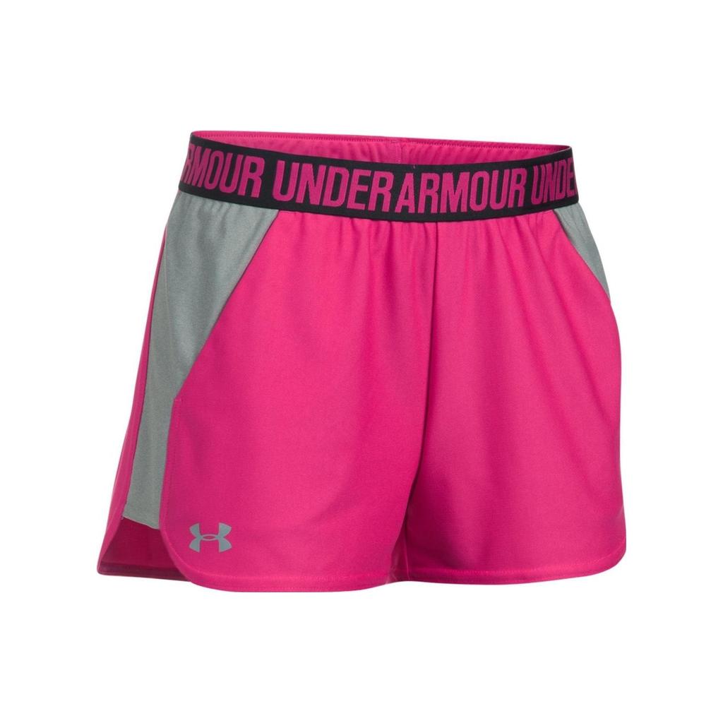 Under Armour Breathable Sweat-Wicking Sports Shorts With Letter Print Women Shorts Pink 1292231-654
