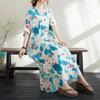 Summer Cotton and Linen Printed Loose and Simple Long Skirt for Women