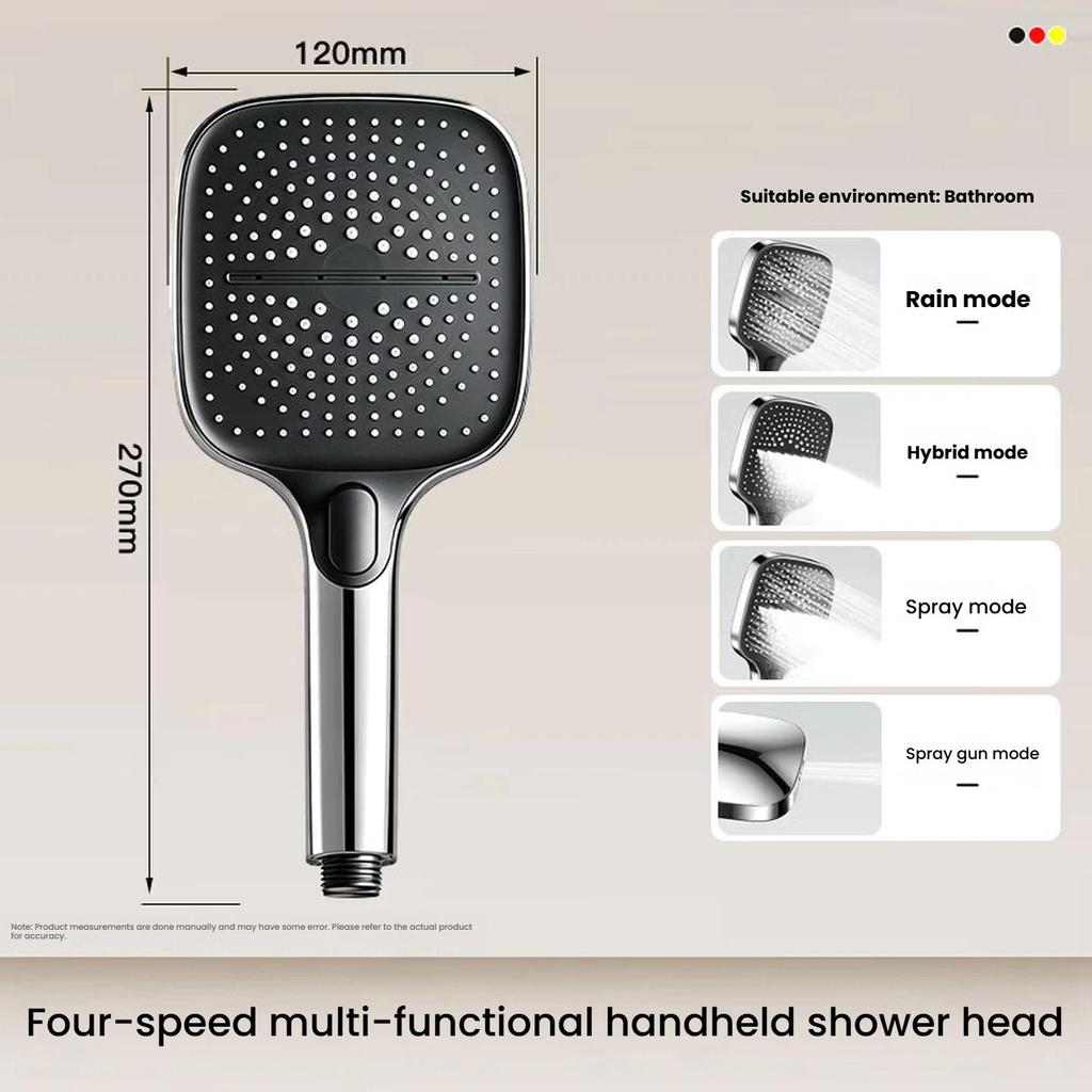 JROR Shower Head with 1.5m Hose Bathroom Shower Handheld Shower Head Bathroom Shower Head