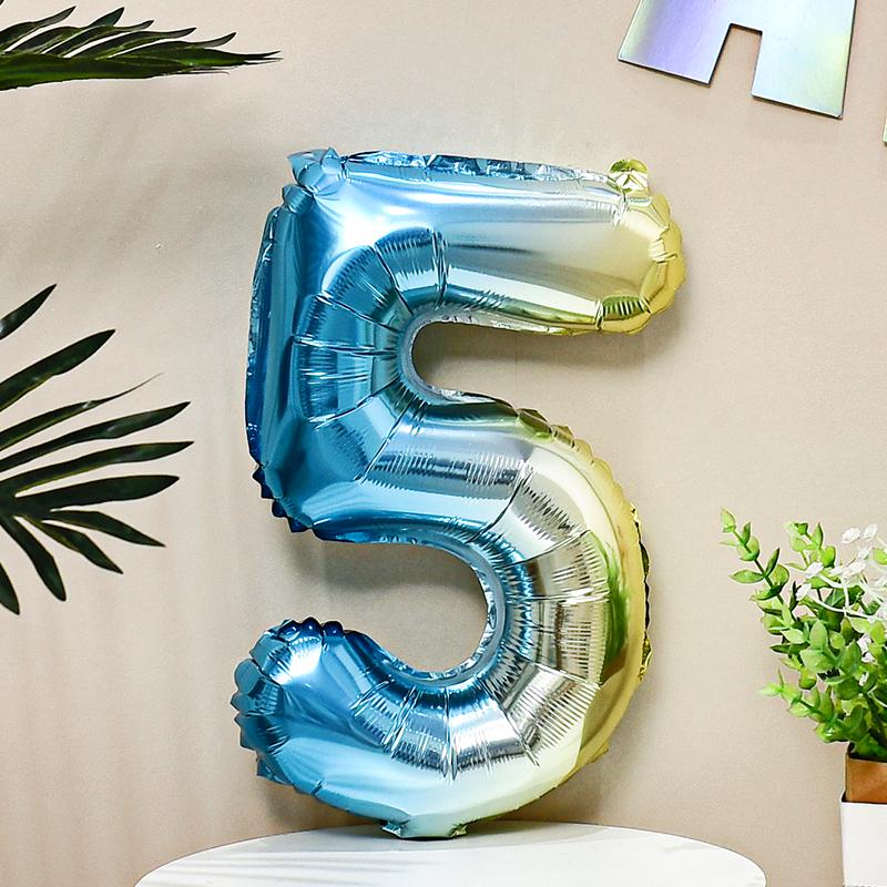16-Inch Colorful Rainbow Gradient Aluminum Balloon for Kids' Birthday Decoration, Ages 1-5