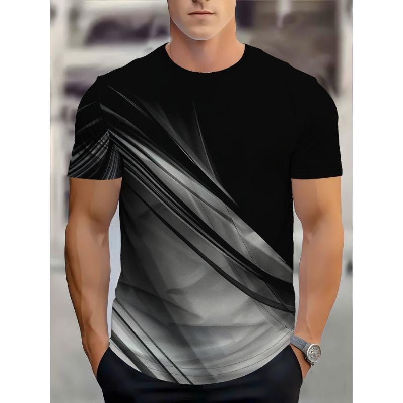 Men'S 3D Print T-Shirt - Casual Short Sleeve Crew Neck Top, Machine Washable Regular Fit, Daily Wear, Fun Design, Breathable Fabric