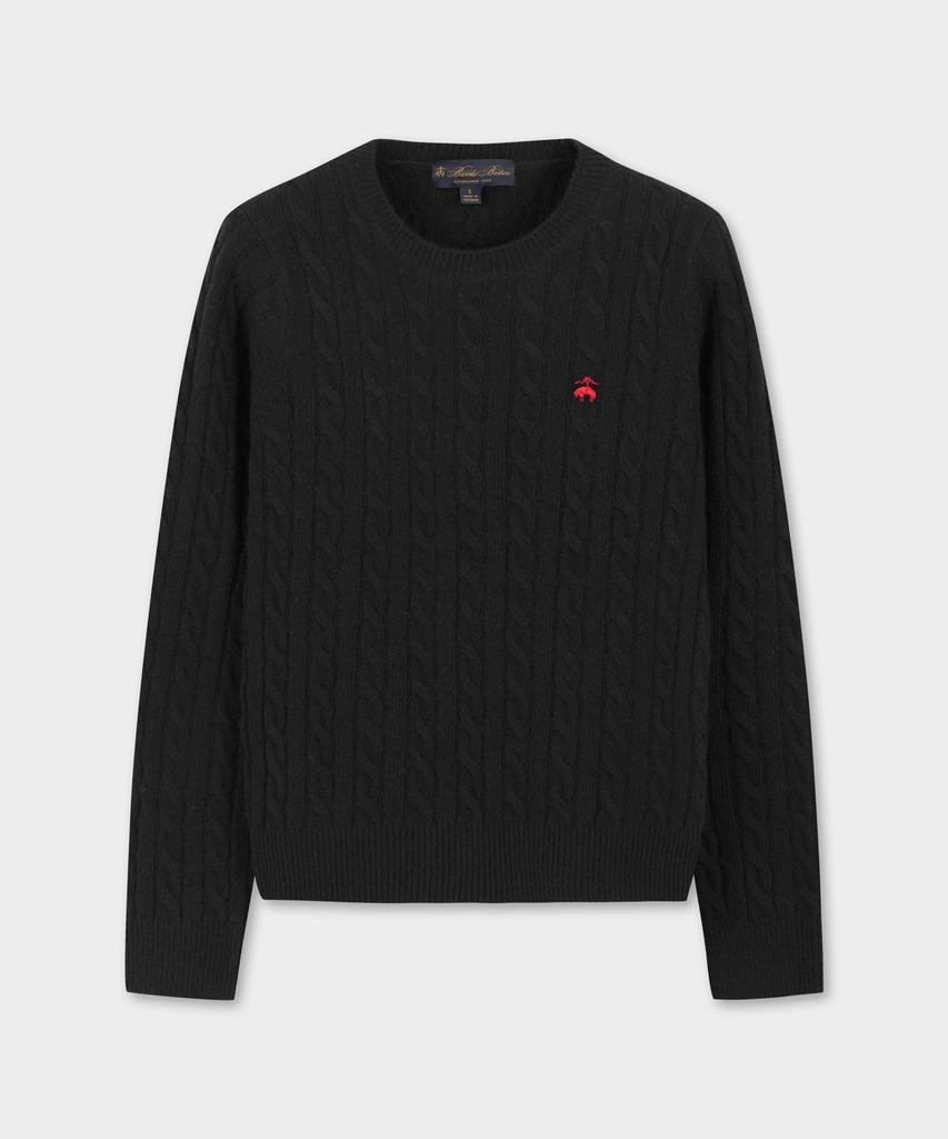 BROOKS BROTHERS [Women'S] Wool Cable Sweater (Black) (Bbwrwbf401)