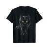 European Sizes Adult's Casual Crew Neck T-Shirt - Black Cat Print, Smooth Fabric - All-Season Wear | Regular Fit | Positioning Printing