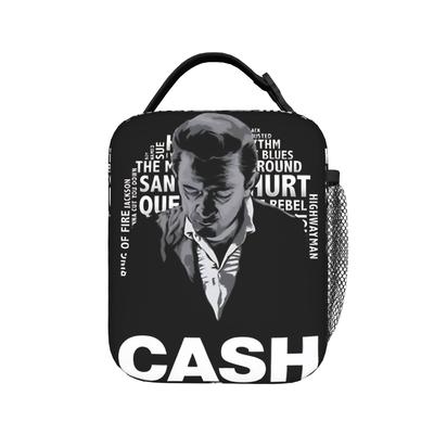 Johnny Cash Singer Insulated Lunch Bag Large  Reusable Thermal Bag Tote Lunch Box Office  Picnic Food Bag
