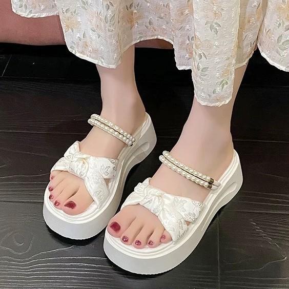 Beautiful Slippers Women's Summer Must-have Skirt Pearl New Sandals Heightening Casual Sandals
