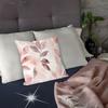 Tropical geometric watercolor floral pattern throw pillowcase, machine washable, suitable for sofas, beds, and other home décor.