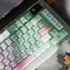 134PCS OEM Height Two Color Injection Green and White PBT Keycaps for Mechanical Keyboard Enthusiasts