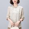 Ruffle-Trim Cotton Linen Shirt