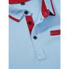 Fashion Men's Summer New Chest Fake Pockets Splicing Colour Blocking Casual Sports Polo Shirt Tops