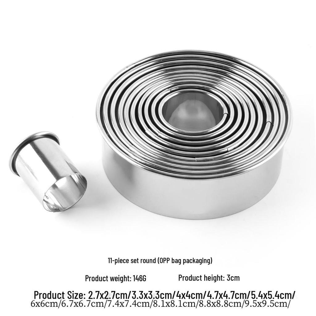 Stainless Steel Dumpling/Tart Skin Cutter & Mousse/Donut Baking Mold Set.