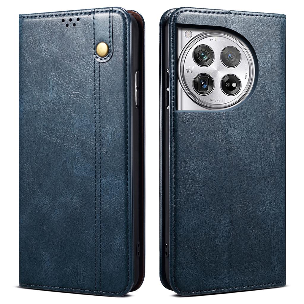 For OnePlus Ace 3 5G/12R 5G Case Waxy Crazy Horse Texture PU Leather Cover Phone Wallet