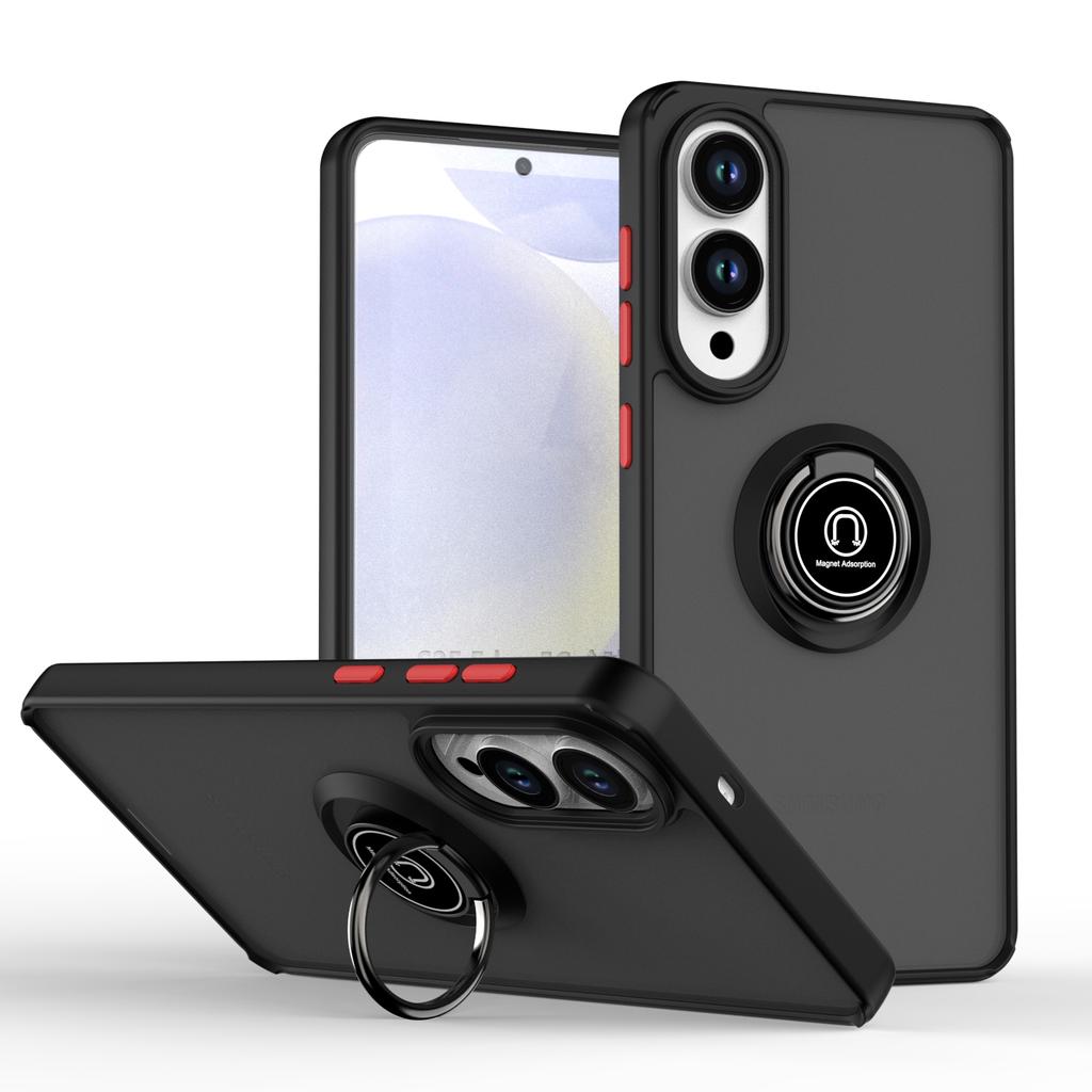 Armor Matte Case For Samsung S25 S24 S23 S22 S21 S20 Note 20 Ultra Plus S25edge S24FE S23FE Magnetic Ring Stand Shockproof Cover