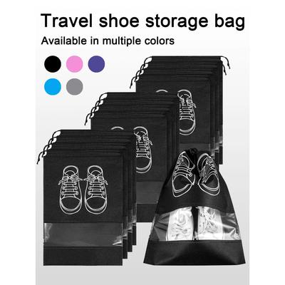 5 st/set Skoförvaringspåse Med Förtjockad Non-woven-tyg Remmun Stor Kapacitet Resa Vattentät Skopåse Fuktsäker liu
