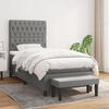 Maison Exclusive - Slatted Bed Base with Mattress Dark Grey 90x200 Cm Fabric