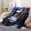 1PC Black Butler Print Flannel Blanket, High quality All Seasons, Home Decor, Warmth and Comfort, Perfect for Christmas Gifts