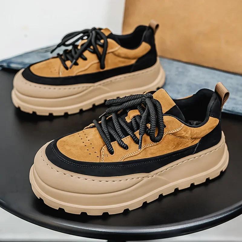 Fashion 2025 New Classic Men's Sneakers Fashion Versatile Breathable Casual Shoes Outdoor Thick Soled Height Increasing Running Shoes