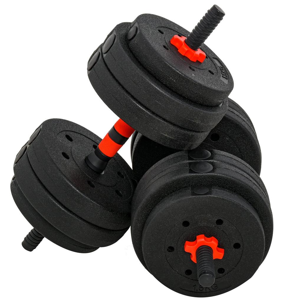 25kg 2 IN 1 Adjustable Dumbbells Weight Set, Dumbbell Hand Weight Barbell for Body Fitness, Lifting Training for Home, Office, Gym, Black