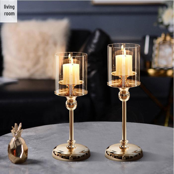 Retro Scented Candle Centerpiece: Romantic Candlelight Dinner Ornament & Candlestick Holder