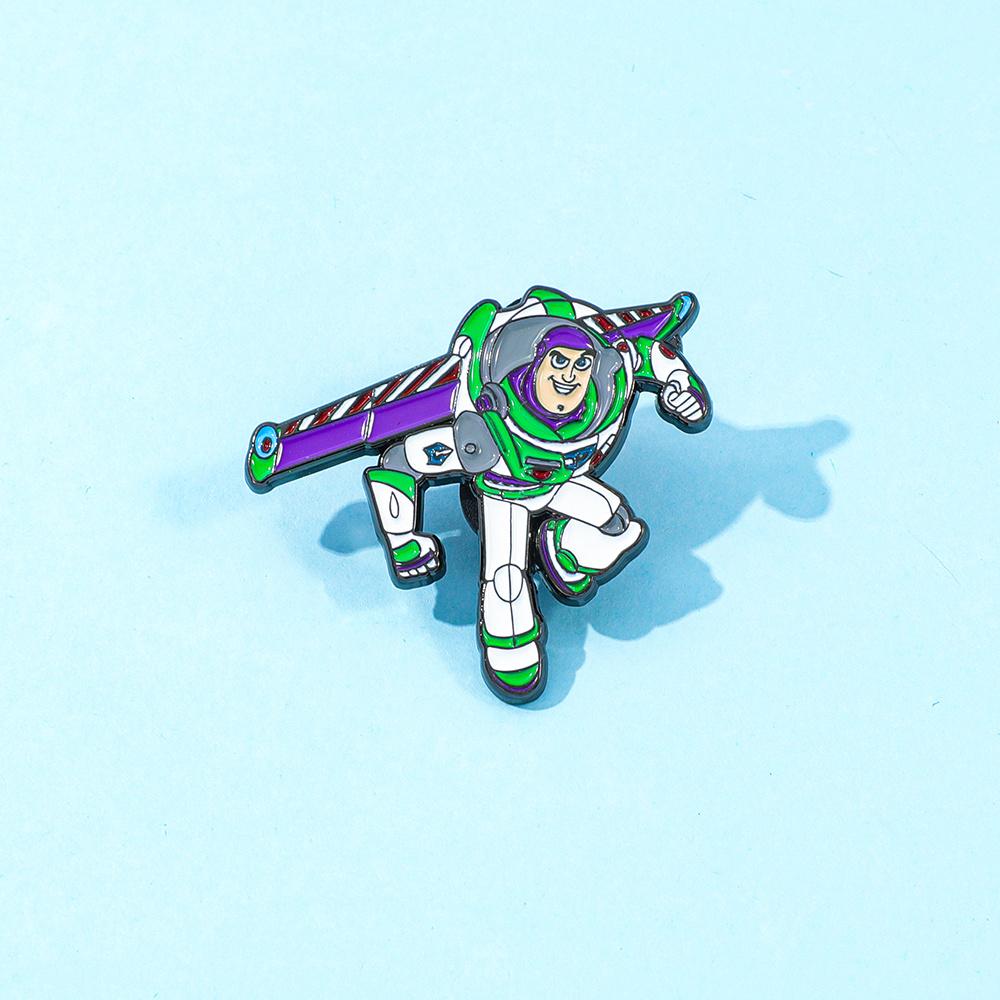 1pcs Disney Buzz Lightyear Cartoon Brooch Creative Toy Enamel Pin Clothing Backpack Jewelry Metal Badge Ornament Holiday Gift