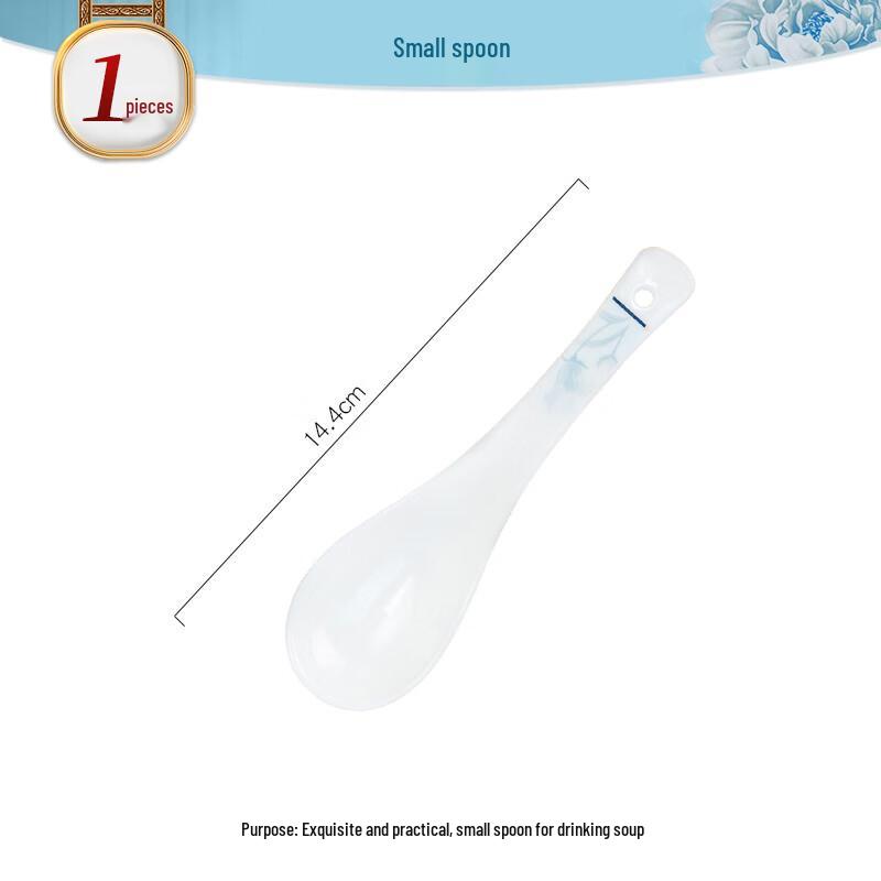 Tangshan Bone China Long Handle Soup Spoon - Ceramic Tableware Ladle Spoon