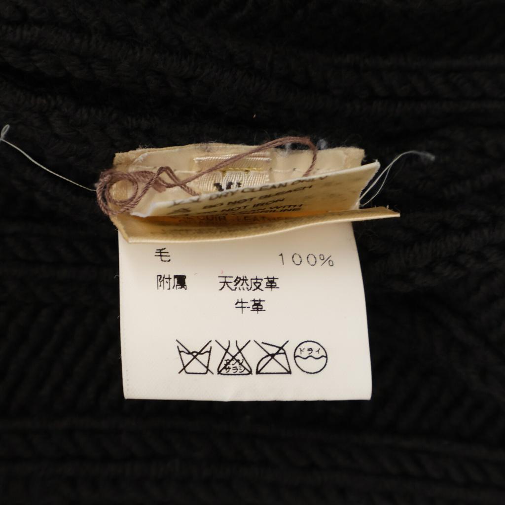 HERMES Wool zip-up knit Jacket XL Charcoal grayUsed