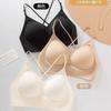 Women U Shaped Backless Seamless Invisible Thin Strap Push Up Wireless Sexy Bra