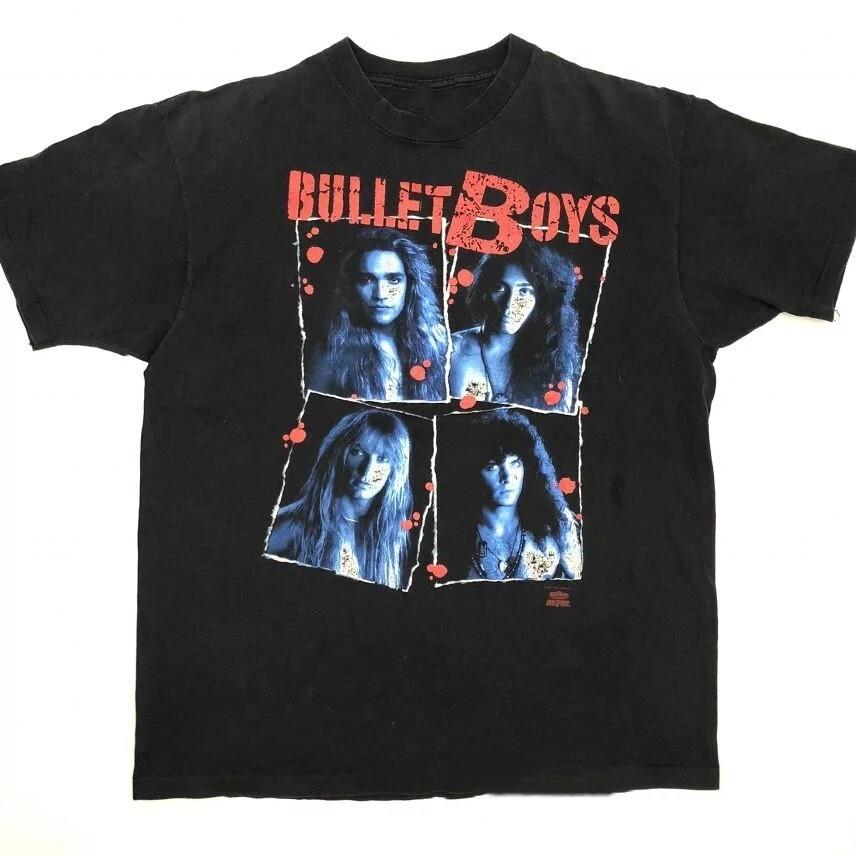 BulletBoys Подарок для фанатов Черная футболка Хлопок Все размеры Унисекс футболка XL