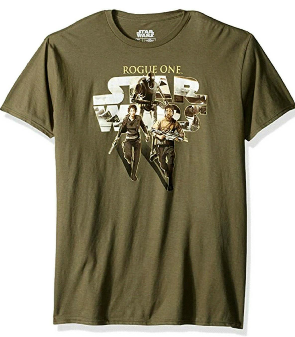 Star Wars Roque One Run Rebels Jyn Erso, Cassian, K-2so Men s T-Shirt - NWT XL