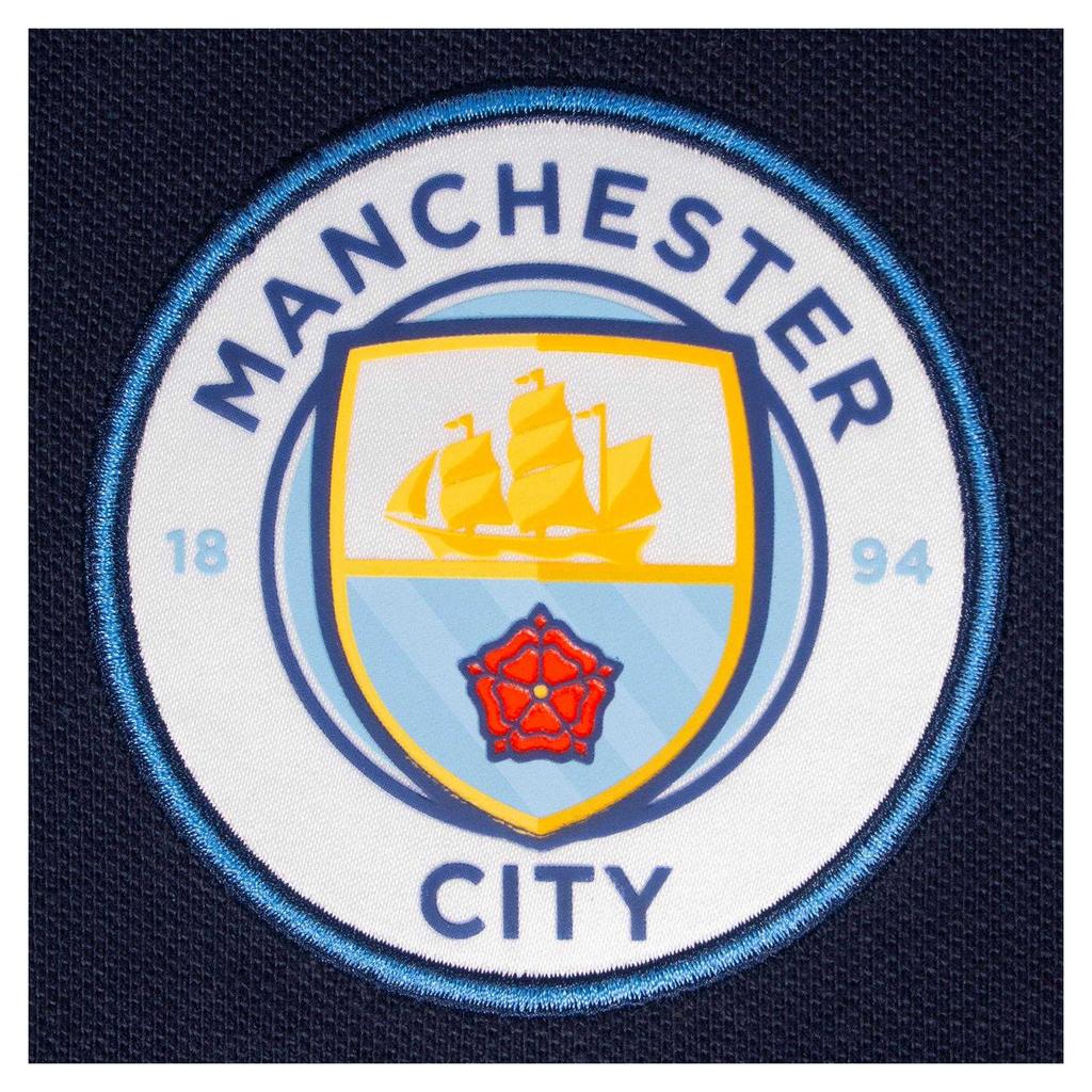Manchester City FC Herren Poloshirt mit Kontrastärmeln