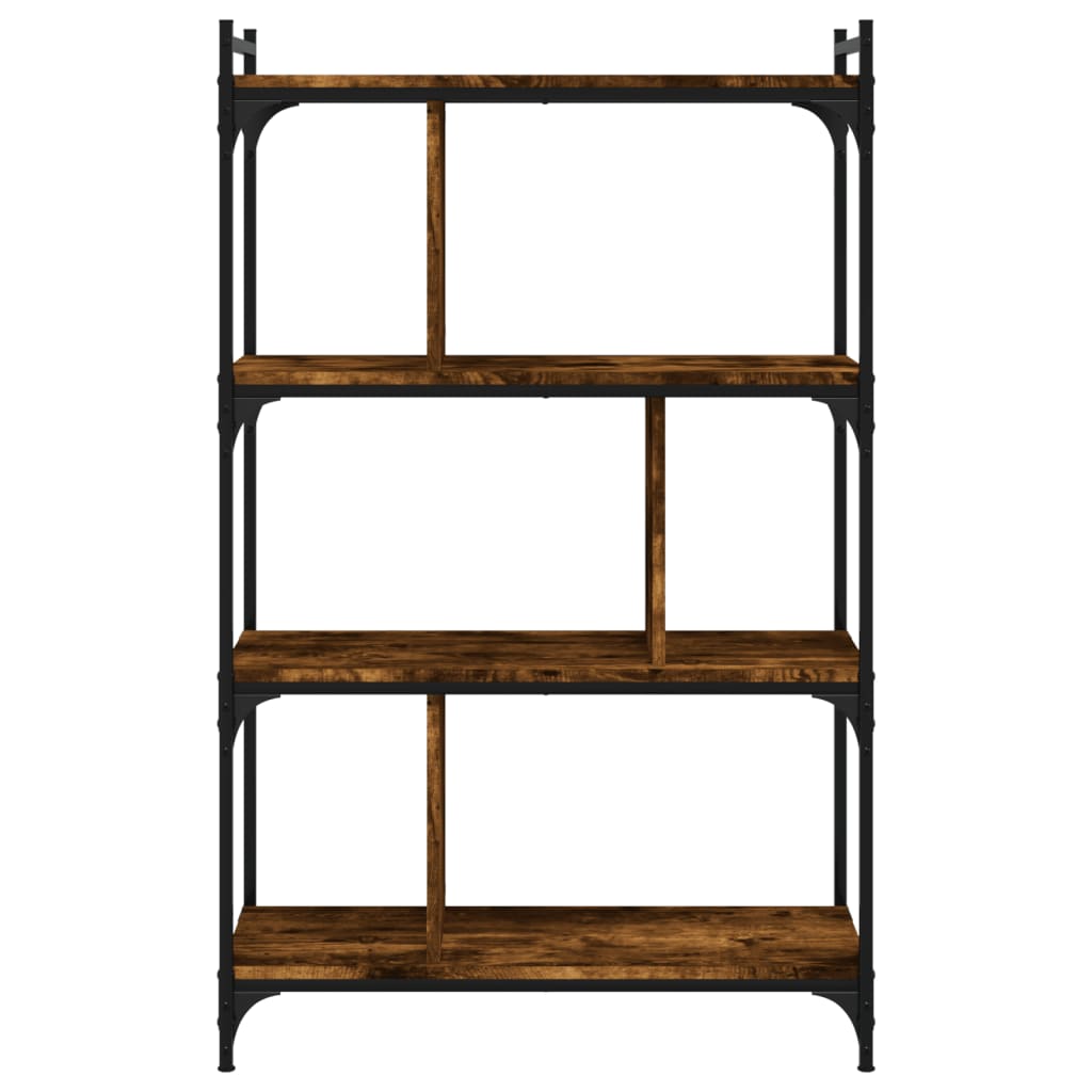 Bookshelf 4 Shelves Smoked Oak Finish 76 x 32 x 123 cm Engineered Wood