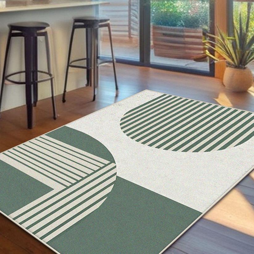Nordic Simple Style Geometric Pattern Carpet Living Room Large Size Sofa Table Mat Soft Machine Washable Bedroom Decoration Rug