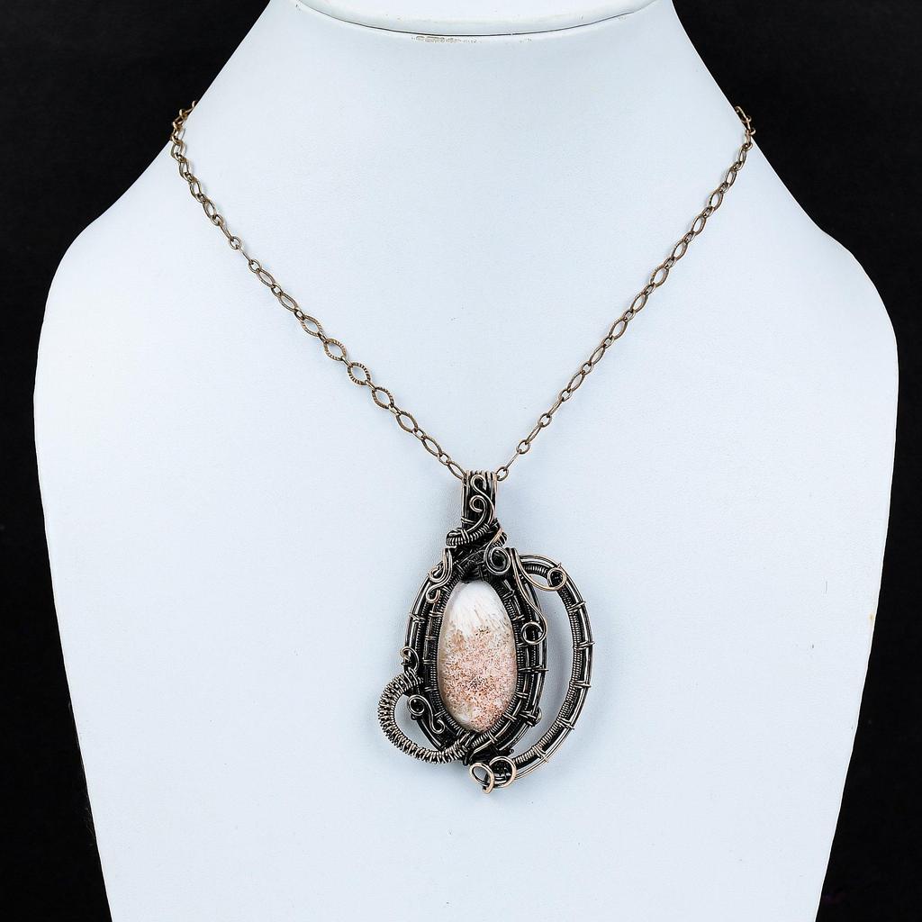 Scolecite Pendant Copper Wire Wrapped Pendant Dainty Pendant Scolecite Jewelry Handmade Amazing Pendant Gemstone Copper Jewelry Gift For Mom