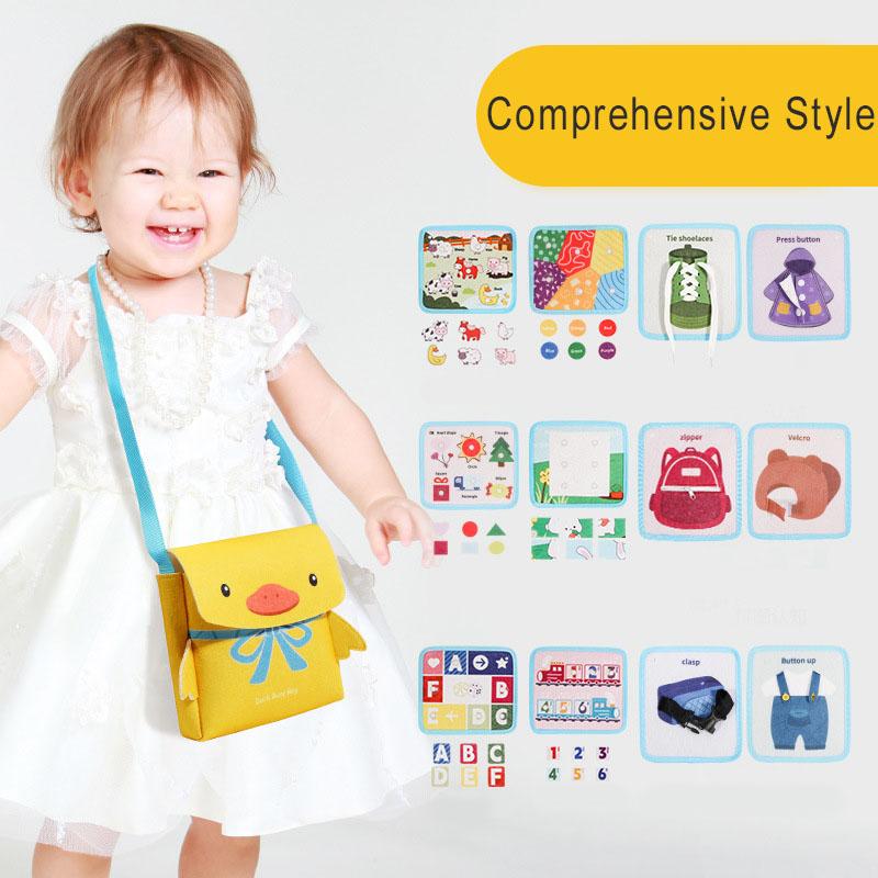 Barn Stille Travle Bøker Montessori-brettleker Finmotortrening Førskolelæring Sansleker for småbarn Reiseaktiviteter