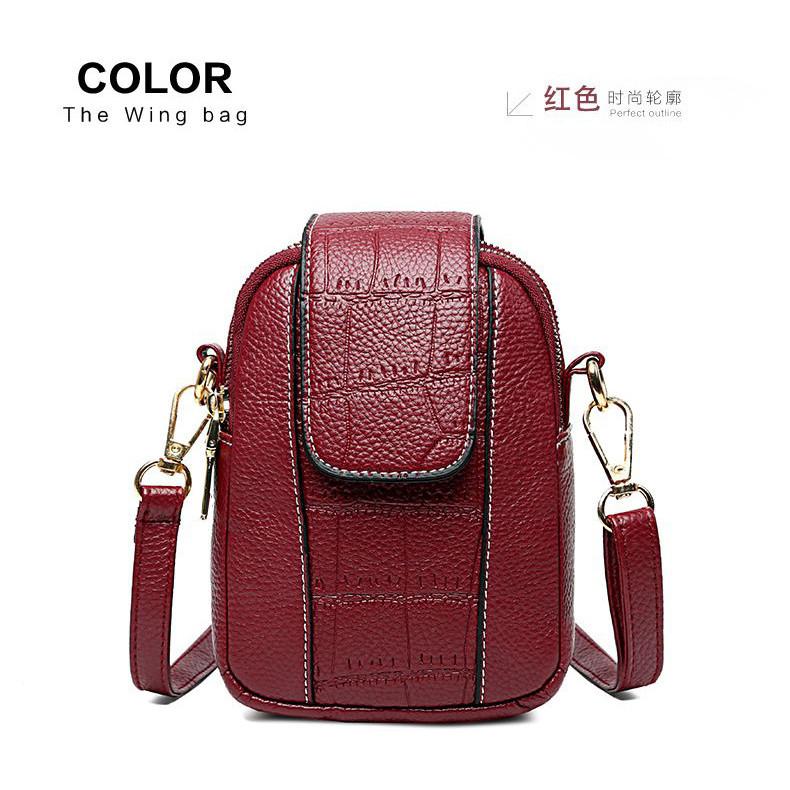 IELGY Korean Version Trendy One-Shoulder Messenger Vertical Mobile Phone Bag