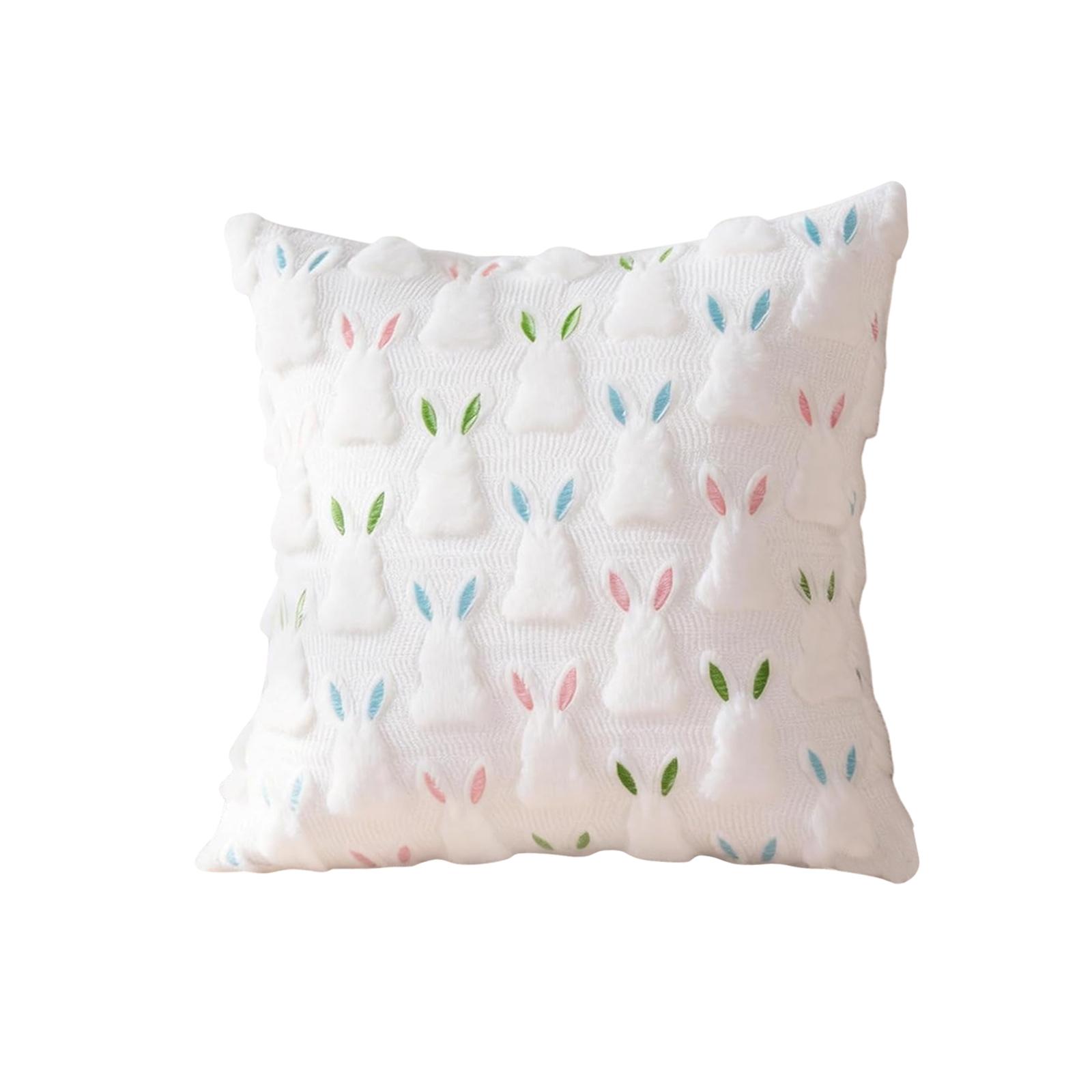 

45cm Easter Pillowcase, Cute And Soft Plush Bunny Pillow, Spring Home DeCor, Suitable For Sofa, Living Room, And Bedroom. One Size білий